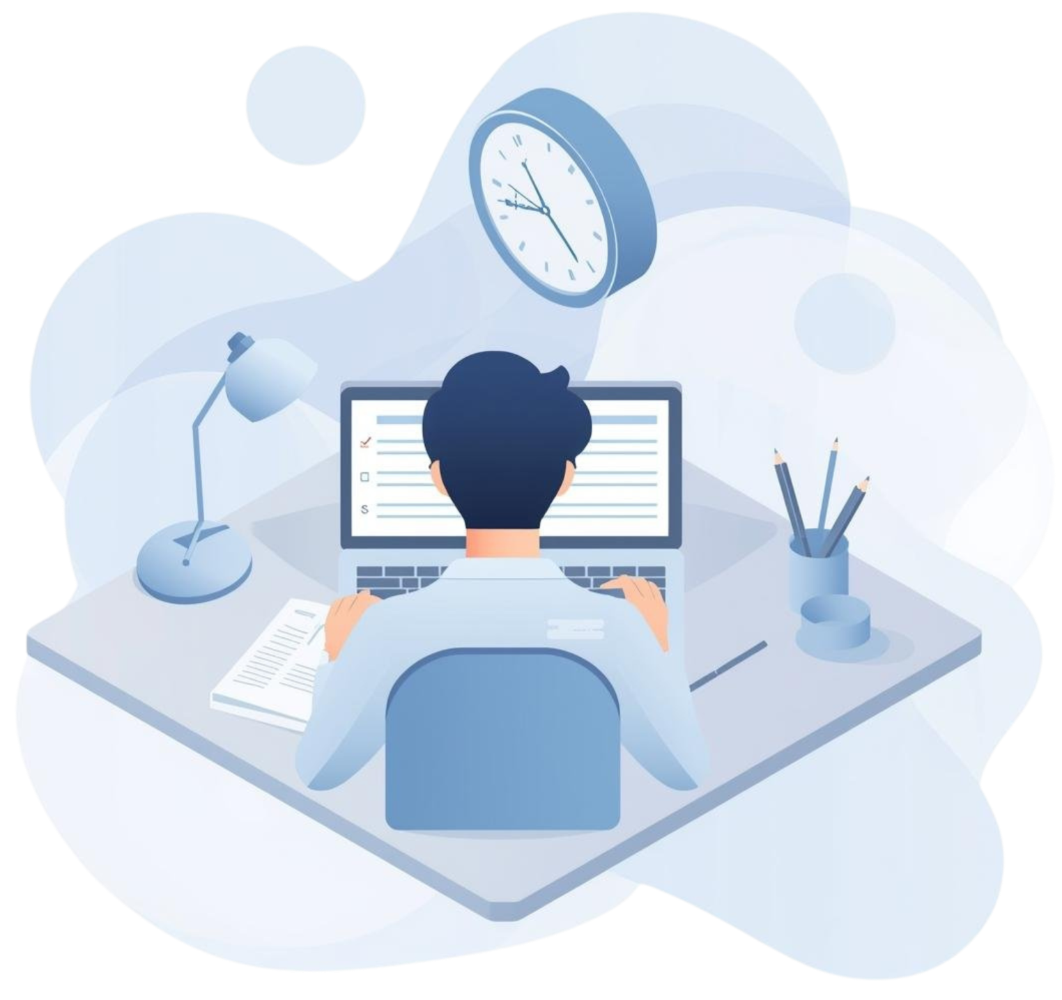 Ilustrasi Manusia di Komputer